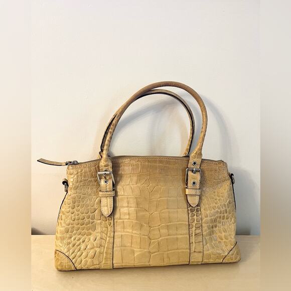 Dooney & Bourke vintage Nile Wheat Crocodile embossed Leather Bag - Picture 1 of 14